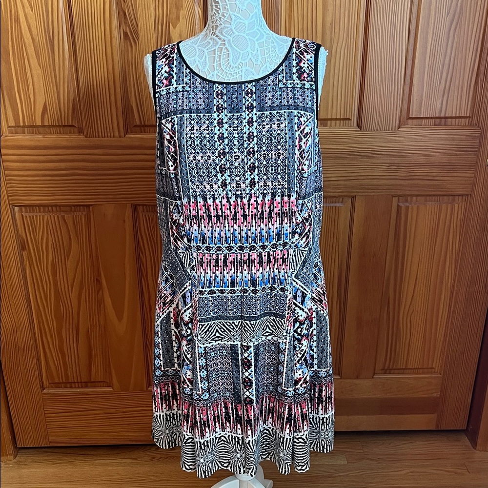 Harper & Liv Patterned Fit and Flare Dress